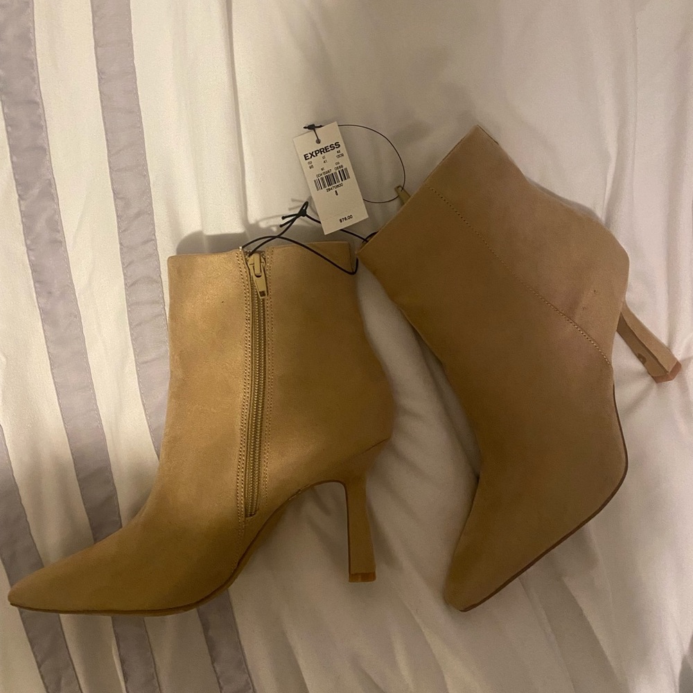 Express Suede Heeled Booties Size 8